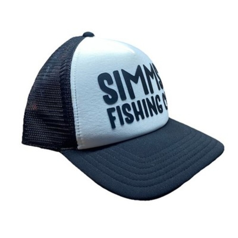 SIMMS Fishing Co‎ Trucker Snapback Cap Hat Black Small Fit High Crown Outdoor